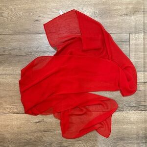 Vibrant Red Sheer Scarf